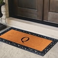 thumbnail image 2 of A1 Home Collections Rubber and Coir Paisley Border Heavy Duty Non-Slip Durable Double Door Monogrammed Q Doormat 30"X60", Black, 2 of 5