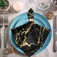 thumbnail image 3 of GZHJMY 3D Luxuriant Black Marble Stone Print Cloth Napkins, Set of 1 20 x 20 Inch Soft & Comfortable Polyester Dinner Napkin for Family, Restaurant, Weddings, Parties, Cocktail, 3 of 5