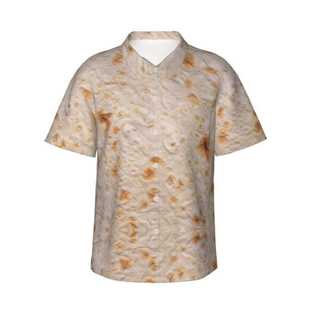 Balery Tortilla Camisas hawaianas de manga corta para hombre, camisas playeras de corte holgado, camisas de vacaciones con botones,Medium