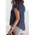 thumbnail image 2 of ABPHQTO Top azul con escote en V y cordón con volantes en capas para mujer, 2 of 5