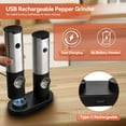 thumbnail image 6 of Cocobela Rechargeable Electric Salt and Pepper Grinder Set, Stainless Steel, 6 of 9