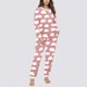thumbnail image 1 of Conjunto de top y pantalones de poliéster con bolsillos largos y estampado de cuello redondo informal para mujer, 1 of 6
