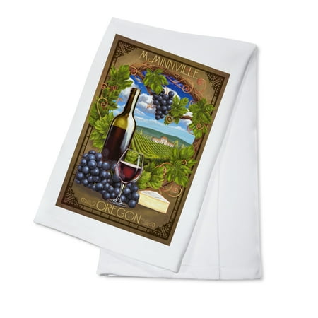 McMinnville, Oregon - Pinot Noir - Lantern Press Original Poster (100% Cotton Kitchen
