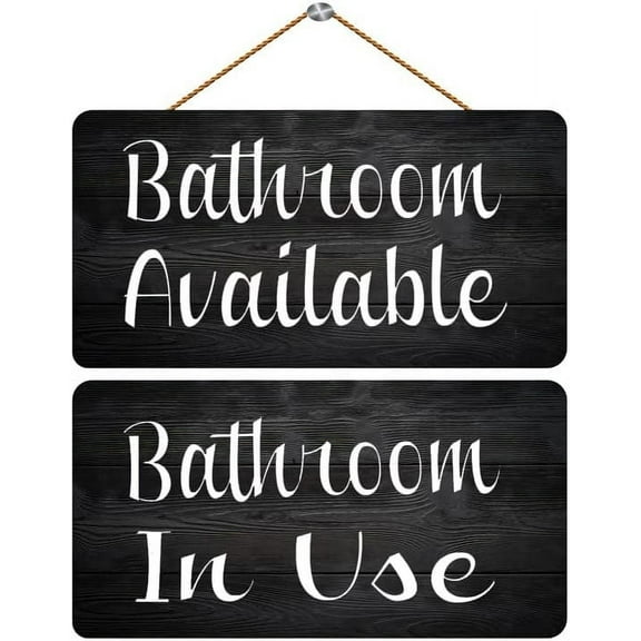 Bathroom Available In Use Choose Hanging Wooden Sign Plaque, a Meeting for Office Door Room Home Study, 12 x 6 Inch,wood sign