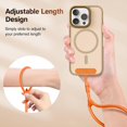 thumbnail image 5 of Phone Wrist Strap, Universal Adjustable Hand Wrist Strap Lanyard for iPhone 16 and Most Smartphones, Multifunctional Patch Lanyard with Phone Tether Tab for Women and Men, Orange, 5 of 7