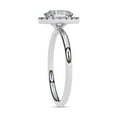 thumbnail image 3 of AFFY Halo Solitaire Engagement Ring for Women, Center 8x6mm Oval Cut Lab Created Moissanite Ring Gifts for Her in 14K White Gold Plated 925 Sterling Silver Size-10, 3 of 6