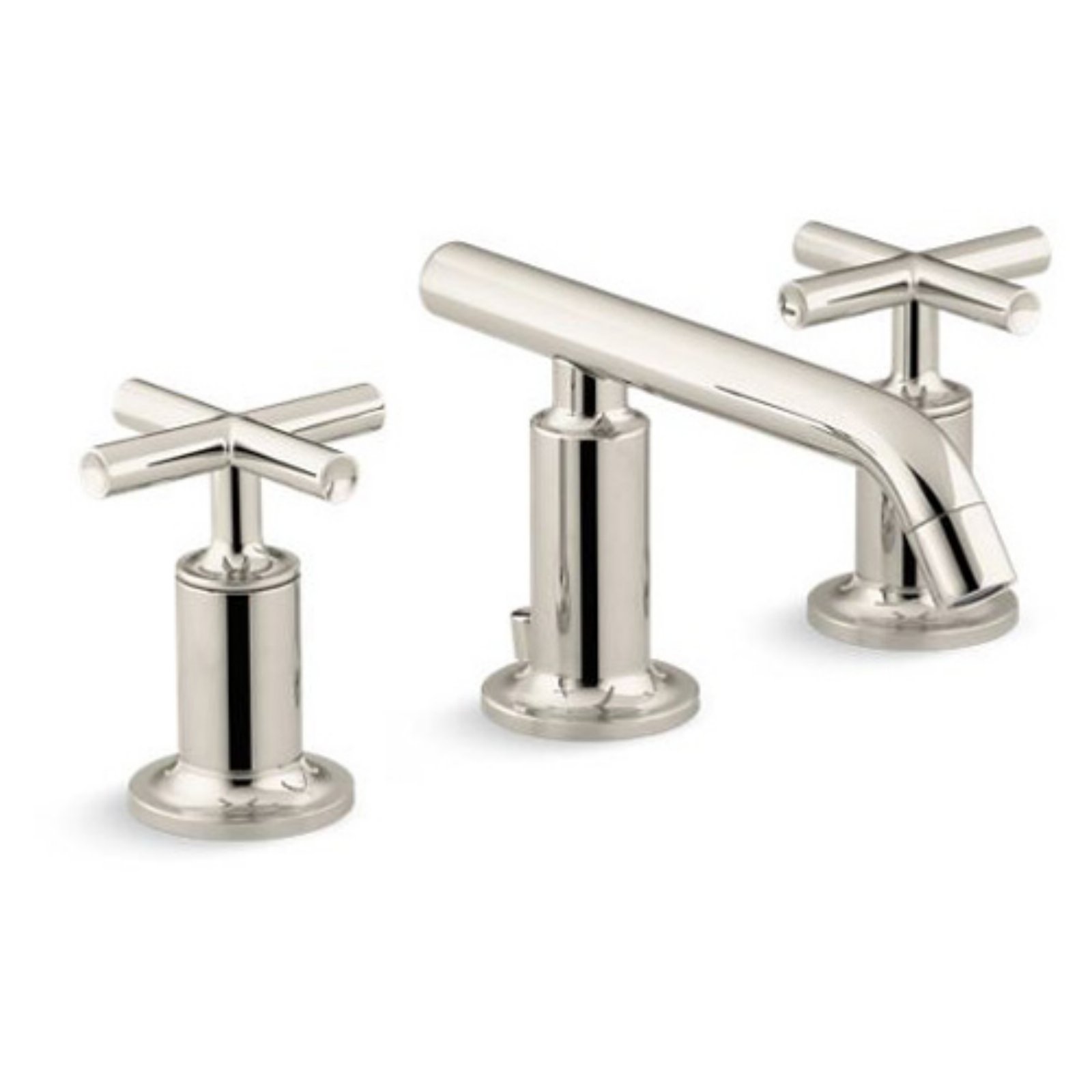 Kohler Purist Widespread Bathroom Sink Faucet with Low Cross Handles and  Spout
