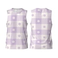 thumbnail image 2 of Gaeub Floral Purple Buffalo Plaid Men's Mesh Basketball Jersey, Quick-Drying Sleeveless Top S-4XL, Loose Muscle Tank Top -3X-Large, 2 of 9