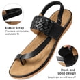 thumbnail image 4 of Ecetana Sandals for Women Woven Flat Sandals with Elasticity Ankle Strap Comfortable Pinch Toe Casual Sandals, 4 of 8