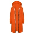 thumbnail image 4 of Long Hoodies for Women Zip Up Double Zipper Fleece Tunic Sweatshirts 2025 Fall Winter Oversized Jacket With Pockets Long Sleeve Casual Travel Outerwear​ Saffron 2XL, 4 of 7