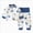 A214-Navy, variant on Baby Boy 2‑Piece Quilted Kimono Wrap Pajama Set with Cartoon Print,Newborn Sleepwear 0-3 Months