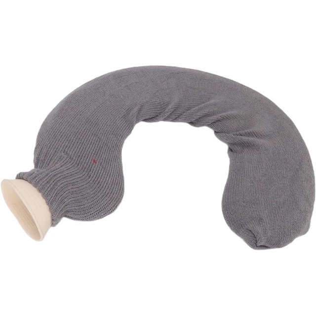Hot Water Bottle, U Shaped Hot Water Bottle,1L Water Injection Neck Shoulder Hot Water Bottle with Detachable Cloth Cover for Pain Relief (Grey Pure Color)
