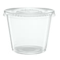 Comfy Package Plastic Disposable Portion Cups with Lids [100 Pack] 5.5