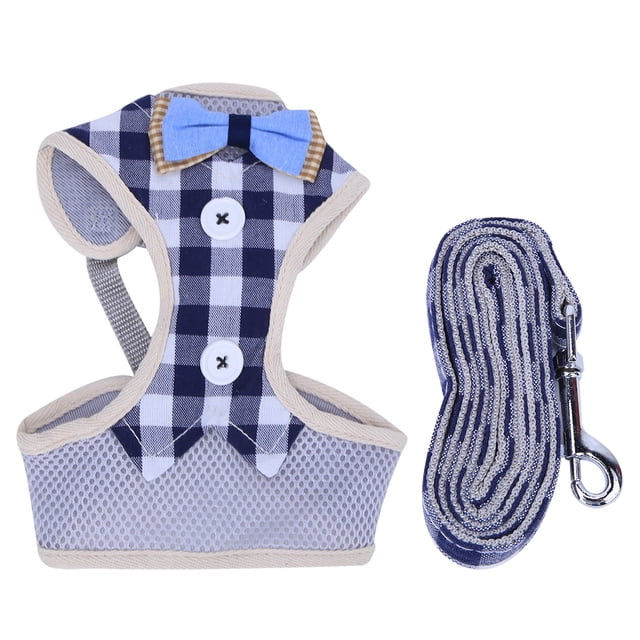 Herwey Polyester Breathable Mesh Vest-style Pet Chest Strap Harness Pulling Traction Leash Rope for Cats