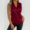 thumbnail image 7 of Women's Elegant Satin Wrap V Neck Sleeveless Tank Blouse Tee Top Elegant Tank Tops Casual Soft Comfy Shirts, 7 of 7