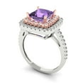 thumbnail image 2 of Clara Pucci 14K White/Rose Gold 2.07ct Alexandrite Halo Ring for Women, 2 of 8