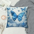 thumbnail image 2 of Creowell Blue Butterfly Throw Pillows, Modern Watercolor Butterflies Outdoor Pillowcase Cushion Case Decor for Home Sofa Couch Bed White, 2 of 5