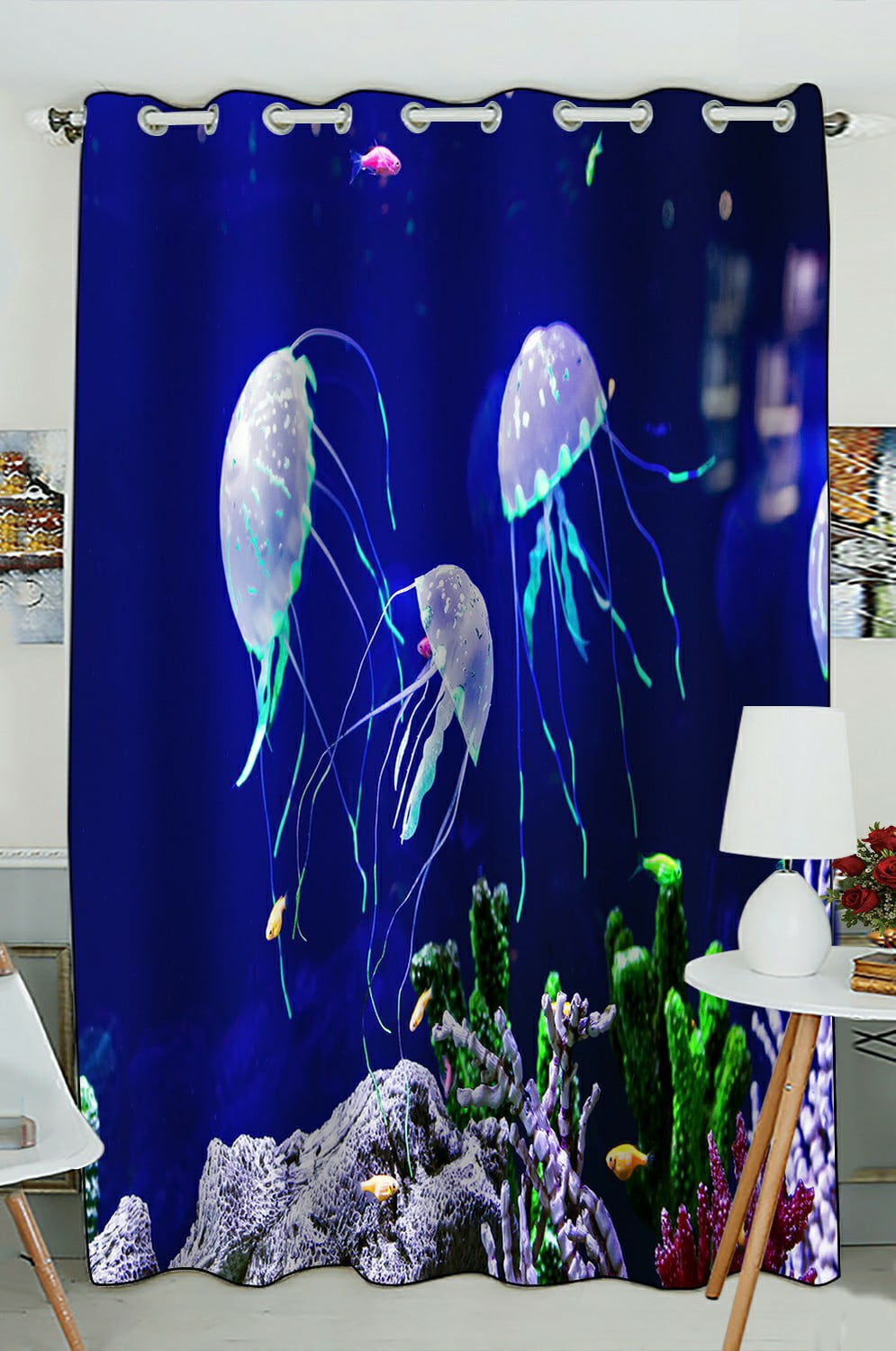 ECZJNT jellyfish medusa neon light fishes Aquarium ocean wildlife