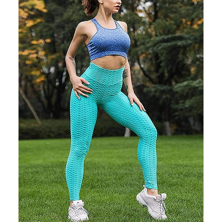 Women Yoga Pants High Waisted Pocket Butt Lift Anti-Cellulite Push