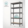 thumbnail image 5 of 5-Tier Storage Shelves Metal Garage Storage Boltless Assembly Adjustable Shelving Unit 11.8 x 29.5 x 59.1 Inches Load 1929 lb for Shed Warehouse Basement Kitchen Gray, 5 of 10