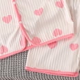 thumbnail image 4 of HBGVBA Toddler and Girl's Summer Set,2 Piece Casual Outfit,1-11 Years Heart Print Ice Silk Lapel Short Sleeve Set, 4 of 5