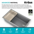 thumbnail image 7 of KRAUS Bellucci 32” in. Undermount Workstation Granite Kitchen Sink in Metallic Gray with Accessories, 7 of 7