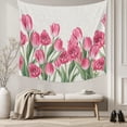 thumbnail image 5 of Pink Tulip Flower Large Tapestry for Bedroom Wall Hanging Tapestry,Spring Floral Leaves Plants Retro Beige Ceiling Backdrop Tapestries Poster Blanket Wall Decor for Teens Room Living Room 86" x 104", 5 of 8