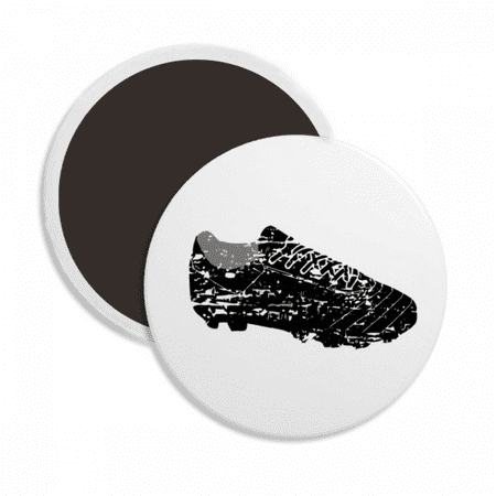 

Black Football Shoes Pattern Soccer Round Ceracs Fridge Magnet Keepsake Decoration