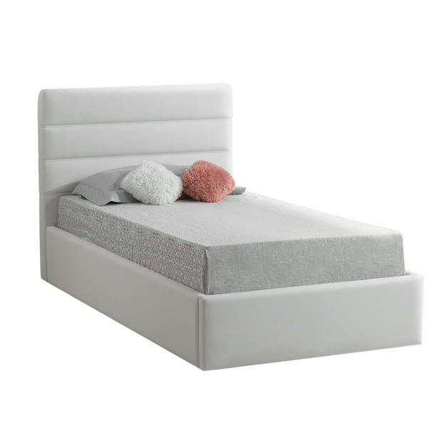 Bed With White Pu Leather Cb A104fwh, How To Clean White Leather Headboard At Home