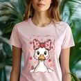thumbnail image 5 of Strawberry Duck Shirt for Women and Kids, Cute Bow and Blush Face Graphic Tee, Navy, Size 3XL, 5 of 6