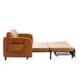 thumbnail image 3 of HOMEFUN Linen/PU Loveseat Convertible Storage Sleeper Sofa Bed with Headboard Brown+PU, 3 of 5