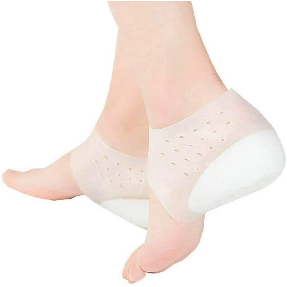 Invisible Height Increase Socks Heel Pads,Elastic Massage Silicone