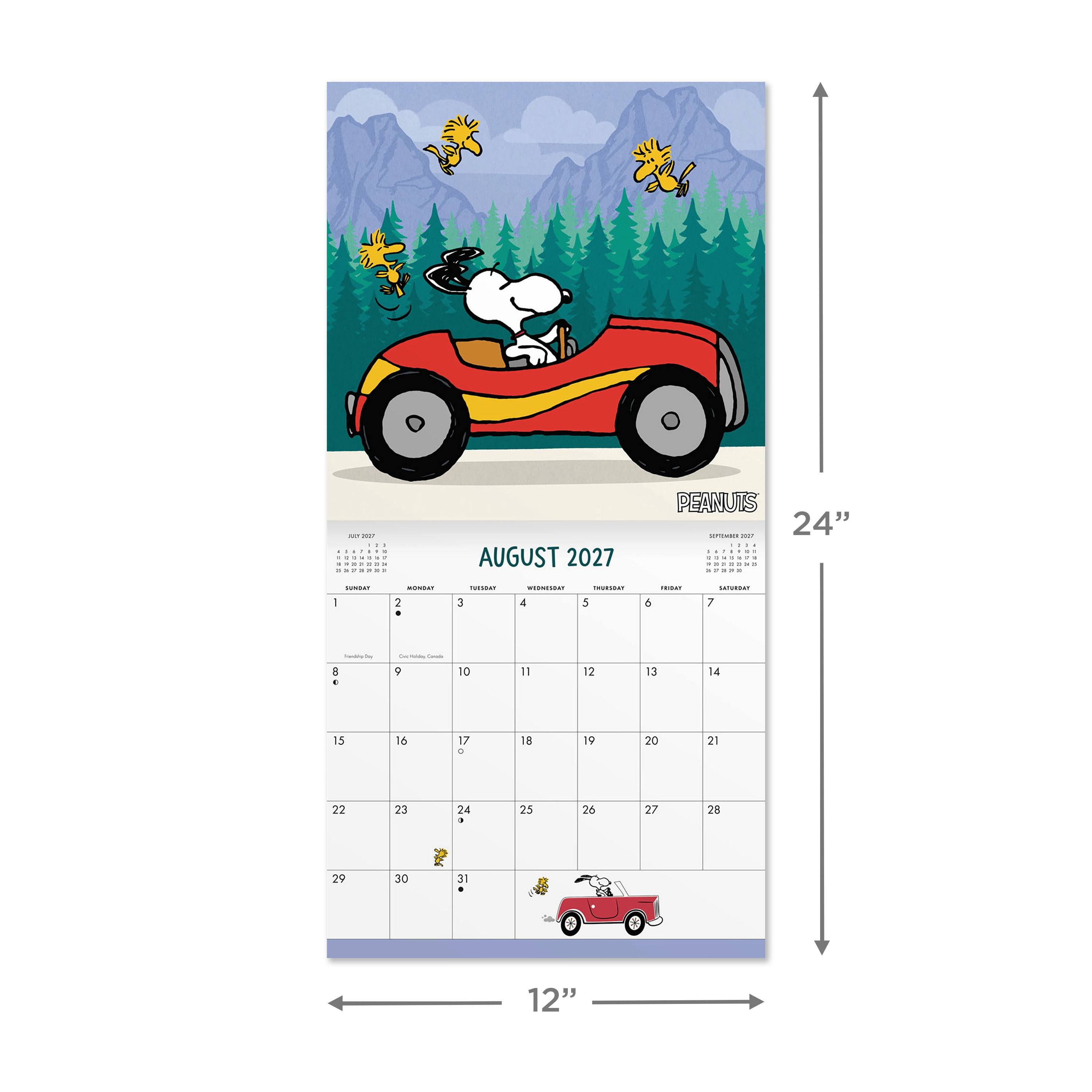 2027 Peanuts Wall Calendar 12x12 January-December Gridded
