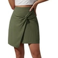 thumbnail image 1 of Gibobby ganchos para faldas con pinzas Falda corta de algodón de cintura alta para mujer Nueva media falda irregular con cremallera de color sólido(Verde, XL), 1 of 5