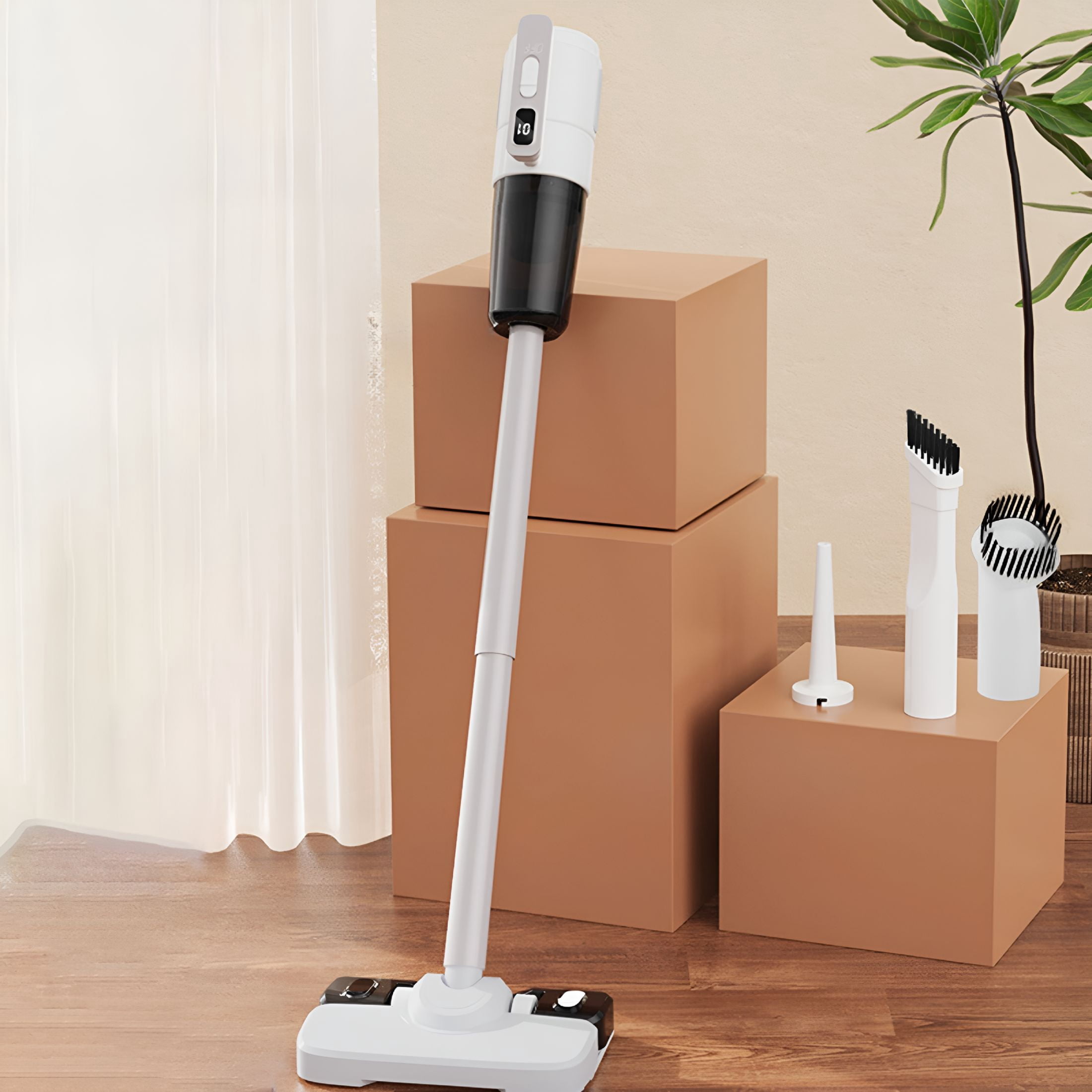 CURYMAY Cordless Handheld Vacuum Cleaner,3-In-1 Wet Dry Vac with Mop and Blower,10Kpa Suction,50W Usb Charging Wet and Dry Vacuum Cleaner,White