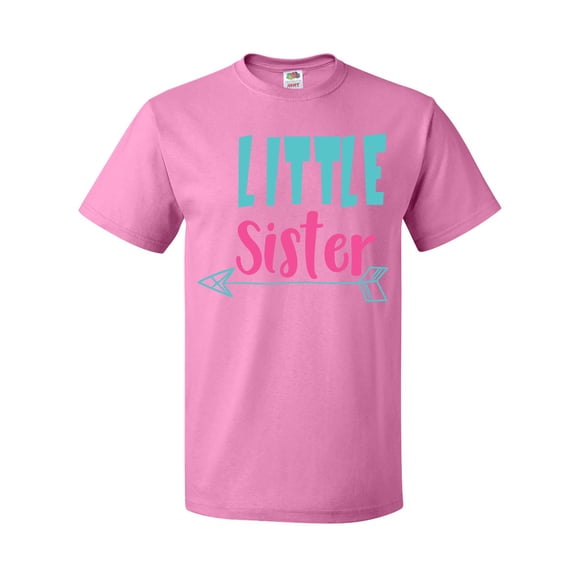 Inktastic Little Sister, Younger Sister, Arrow - Blue Pink T-Shirt
