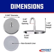 Master Magnetics Handi Hook™ Magnet - 2 Diameter, 1.25 Height, Chrome, 07218