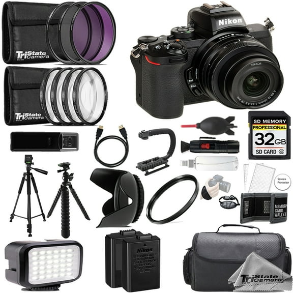Nikon Z50 Mirrorless Camera  16-50mm Lens   32GB   Extra Battery  9 PC Filter- ULTIMATE Kit (International Version)