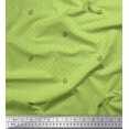 thumbnail image 1 of Soimoi Tissu Vert Moss Georgette Femme Doigts & Points Tissu Imprimé 1 Yard 42 Pouces de Large, 1 of 5
