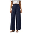 thumbnail image 2 of Hilenly Wide Leg Pants Woman High Waist Pull On Casual Pants Palazzo Pants for Women Dressy with Pockets, 2 of 8
