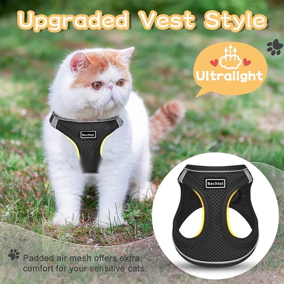 No Pull Dog Harness for Small Dogs, Extra Small Dog Harness, Mesh Breathable Dog Vest Harness, Reflective Dog Harness for Walking, Black, 1 Pack