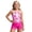Hot Pink, variant on Grblisyd Girls Swimsuit 2 Piece Crew Neck Printed Tank Top andElastic Waist Swim Shorts Girl Bathing Suit for 7-8T