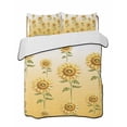 thumbnail image 2 of Sunflower Twin Size Down Alternative Comforter, Lightweight Comforter Quilt Bedding Set with Pillow Shams Watercolor Yellow Flower Gradient Plant All Seasons Bed Comforter Duvet Insert 68"x86", 2 of 7