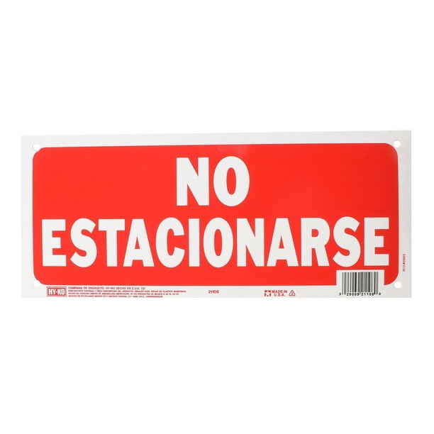 Letrero No Estacionarse Plástico 15X36 Cm Para Pared