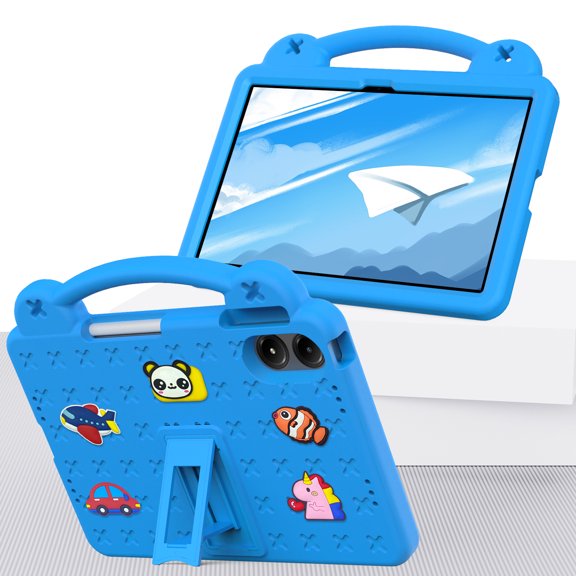 Kids Friendly Portable Case for Onn 12.1 Inch Tablet Pro 2024 (100146663) Case, EVA Foam Cute Pattern with Kickstand Cute Cartoon Shockproof PC Case for Onn. 12.1" Tablet Pro 2024 - Skyblue
