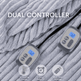 thumbnail image 4 of SUNNY HEAT Heated Electric Blanket Ribbed Flannel 84"x90" Queen Size - 10 Heating Settings & 2/4/6/8/10/12 Hours Auto off, Quick Heating Washable - Light Grey, 4 of 8