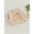 thumbnail image 3 of Wassery Baby Girls Boys Sweater Long Sleeve Crew Neck Letters Print Knitted Sweater Newborn Warm Knit Pullover Sweater Infant Fall Winter Clothes 6M-24M, 3 of 8