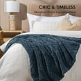thumbnail image 6 of EVERGRACE Jacquard Boho Sherpa Fleece Throw Blanket for Couch, Super Soft Cozy Fuzzy Plush Blankets for All Seasons, Reversible Thick Warm Blanket for Bed, Sofa, Living Room, Stormy Blue, 50" x 60", 6 of 7