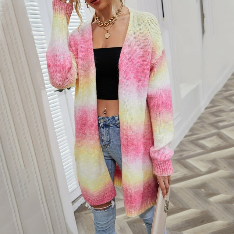 Tie dye top cardigan sweaters