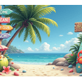 thumbnail image 3 of Tropical Theme Surf Club Welcome Ocean Beach Banner for Summer Parties Beach Events Outdoor Decoration, 3 of 4
